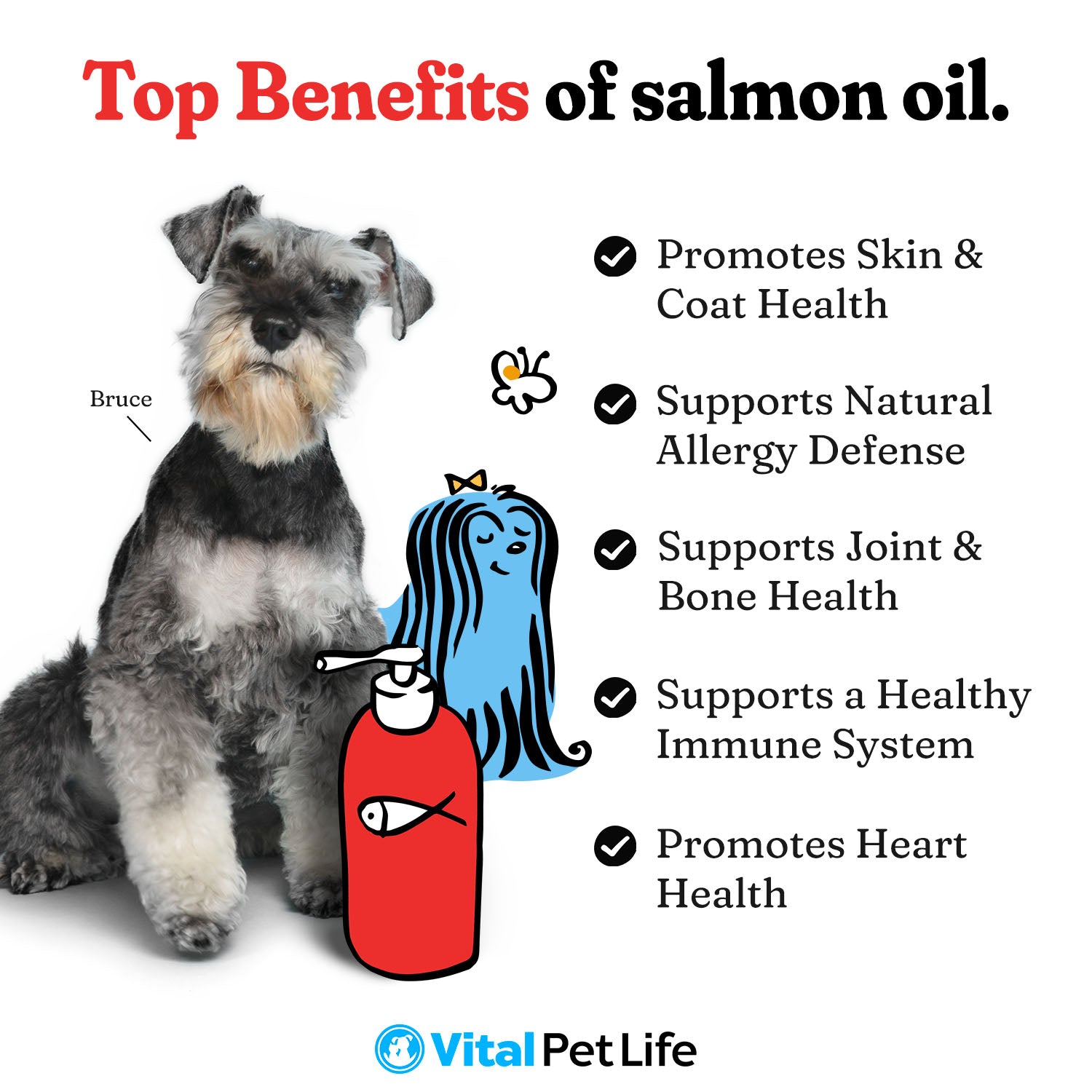 Vital Pet Life Wild Alaskan Salmon Oil for Dogs Cats Omega 3