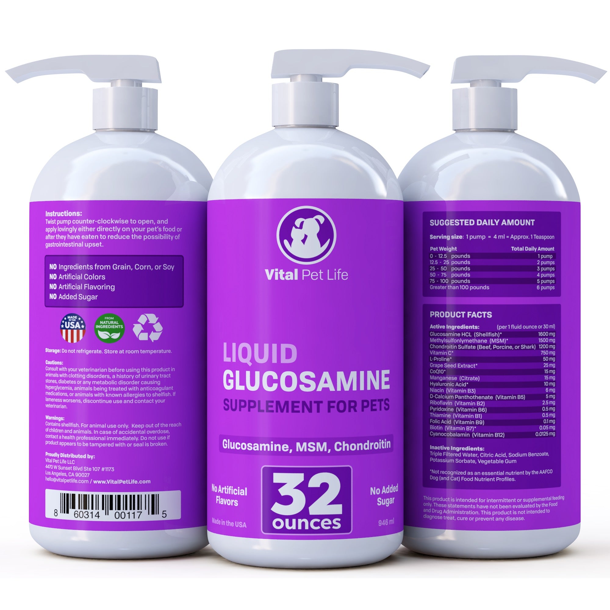 Glucosamine sulfate for clearance dogs